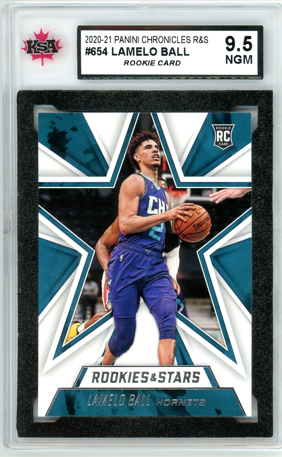 2020/21 Panini Chronicles R&S Lamelo Ball Graded Rookie Card KSA 9.5