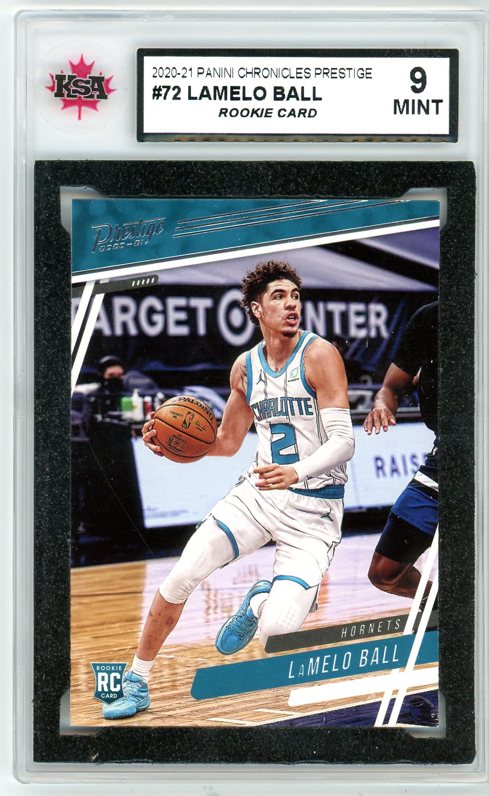 2020/21 Panini Chronicles Prestige Lamelo Ball Graded Rookie Card #72 KSA 9