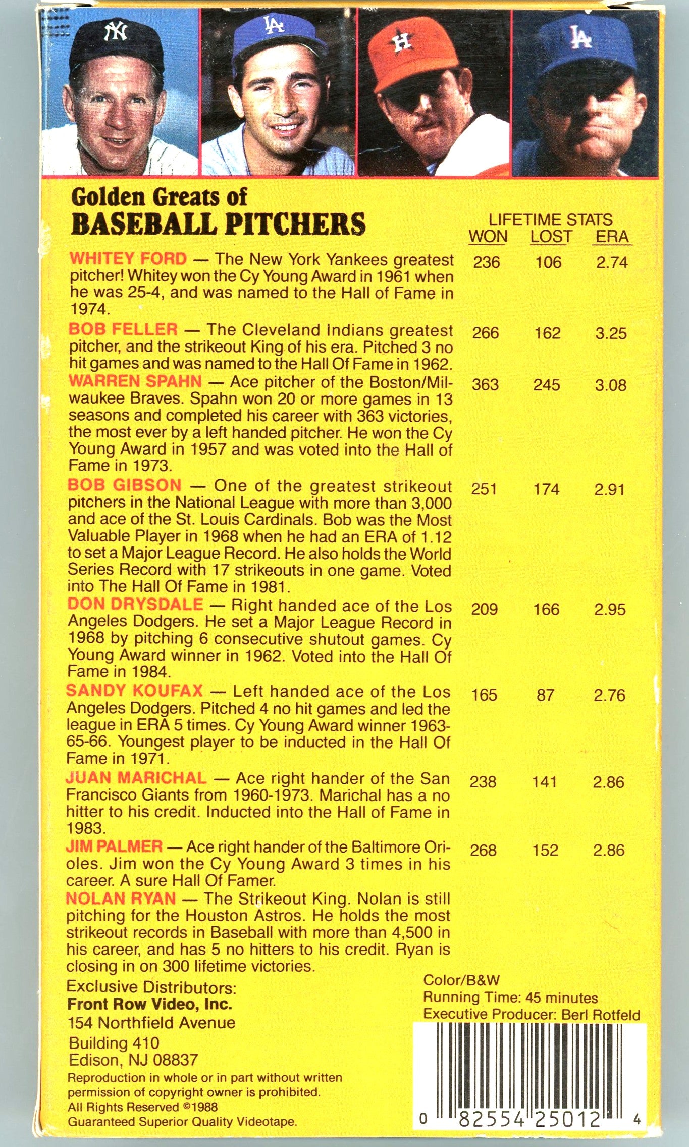 1988 Greatest Sports Legends Golden Greats of Baseball Pitchers Vintage VHS Tape