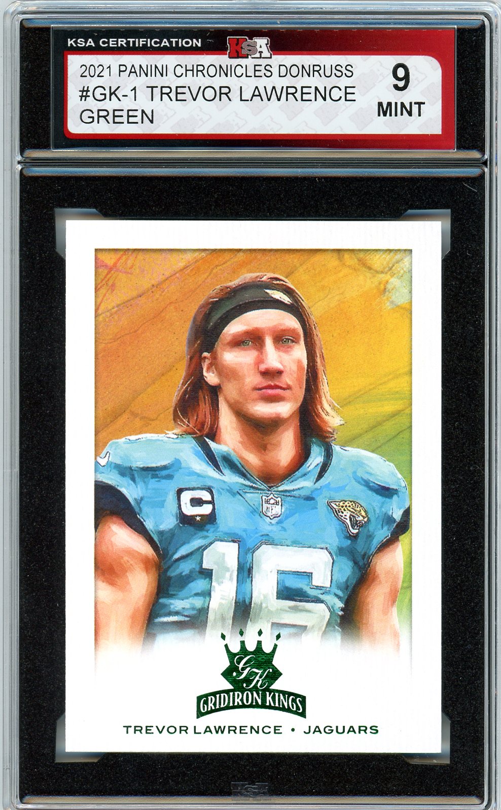 2021 Panini Chronicles Donruss Trevor Lawrence Green Graded Card #GK-1 KSA 9