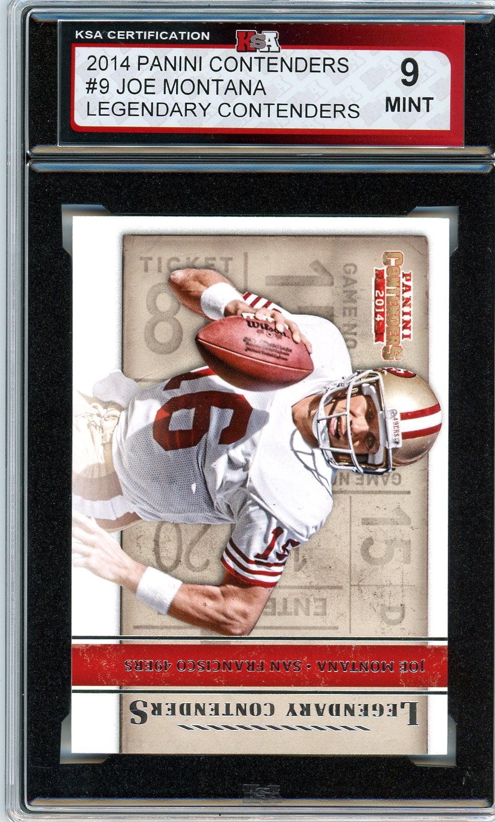 2014 Panini Contenders Joe Montana Graded Card #9 KSA 9