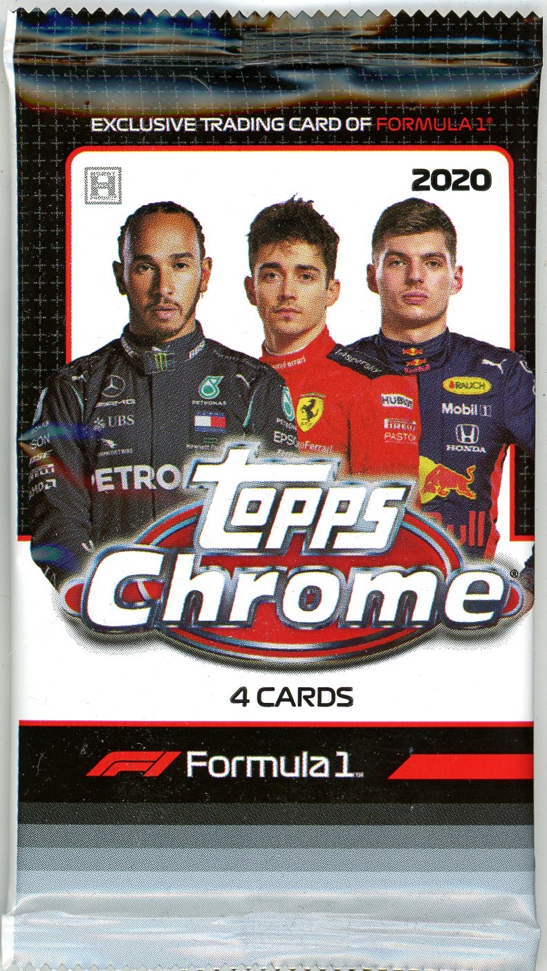 2020 Topps Chrome F1 Formula 1 Racing Hobby Pack (4 Cards)