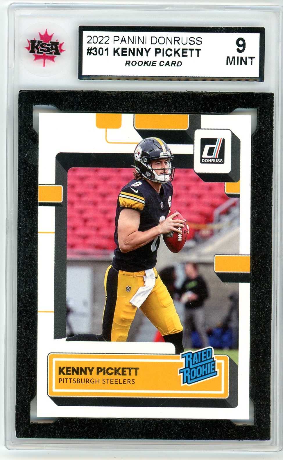 2022 Panini Donruss Kenny Pickett Graded Rookie Card #301 KSA 9