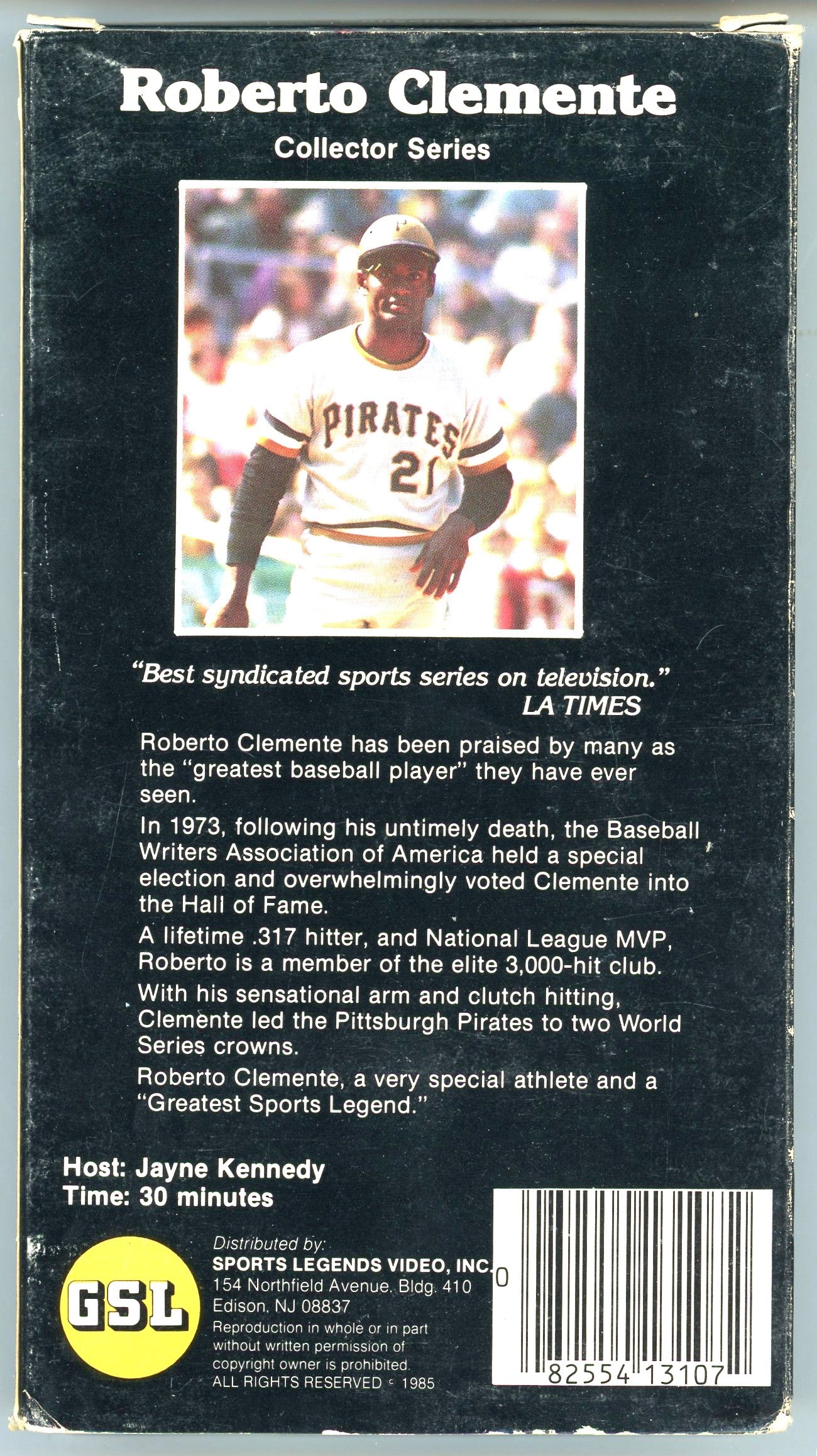 1985 Greatest Sports Legends Roberto Clemente Collector Series Vintage VHS Tape