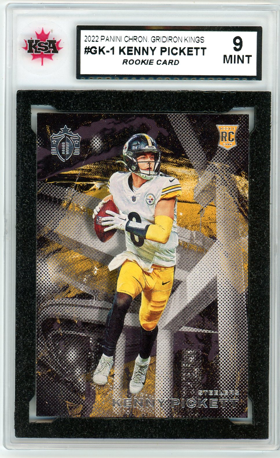 2022 Panini Chronicles Gridiron Kings Kenny Pickett Graded Rookie Card KSA 9
