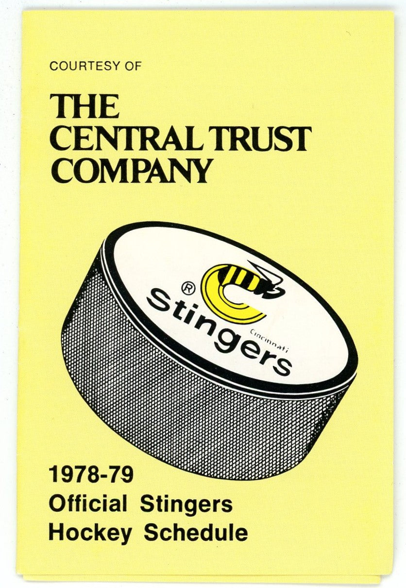 1978/79 Cincinnati Stingers Official WHA Hockey Schedule