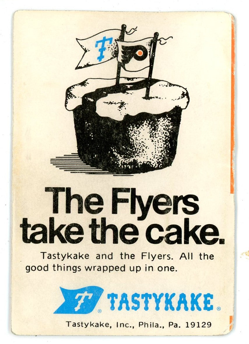 1977/78 Philadelphia Flyers Official Hockey Schedule Broad Street Bullies