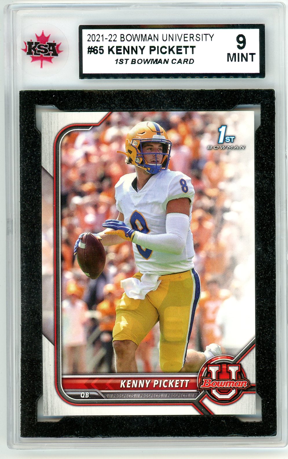2021/22 Bowman University Kenny Pickett Graded Card #65 KSA 9