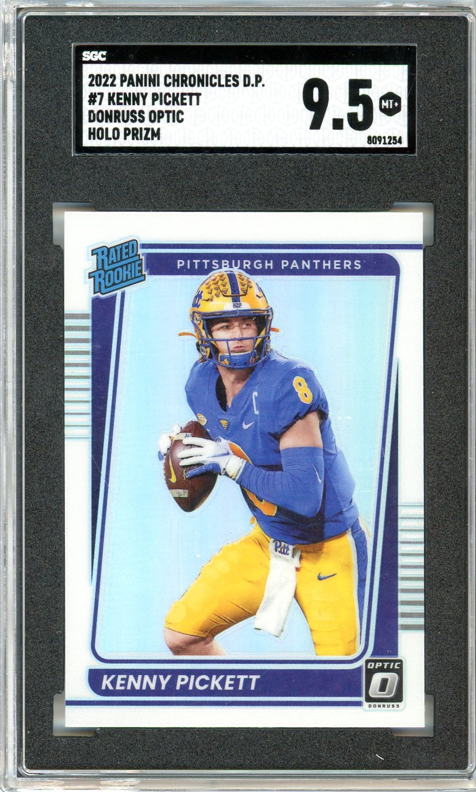 2022 Panini Chronicles Kenny Pickett Holo Prizm Graded Rookie Card #7 SGC 9.5