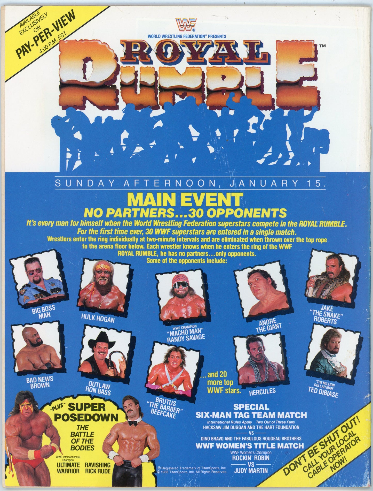 WWF WWE Vintage Wrestling Magazine (January 1998) Brother Love Cover