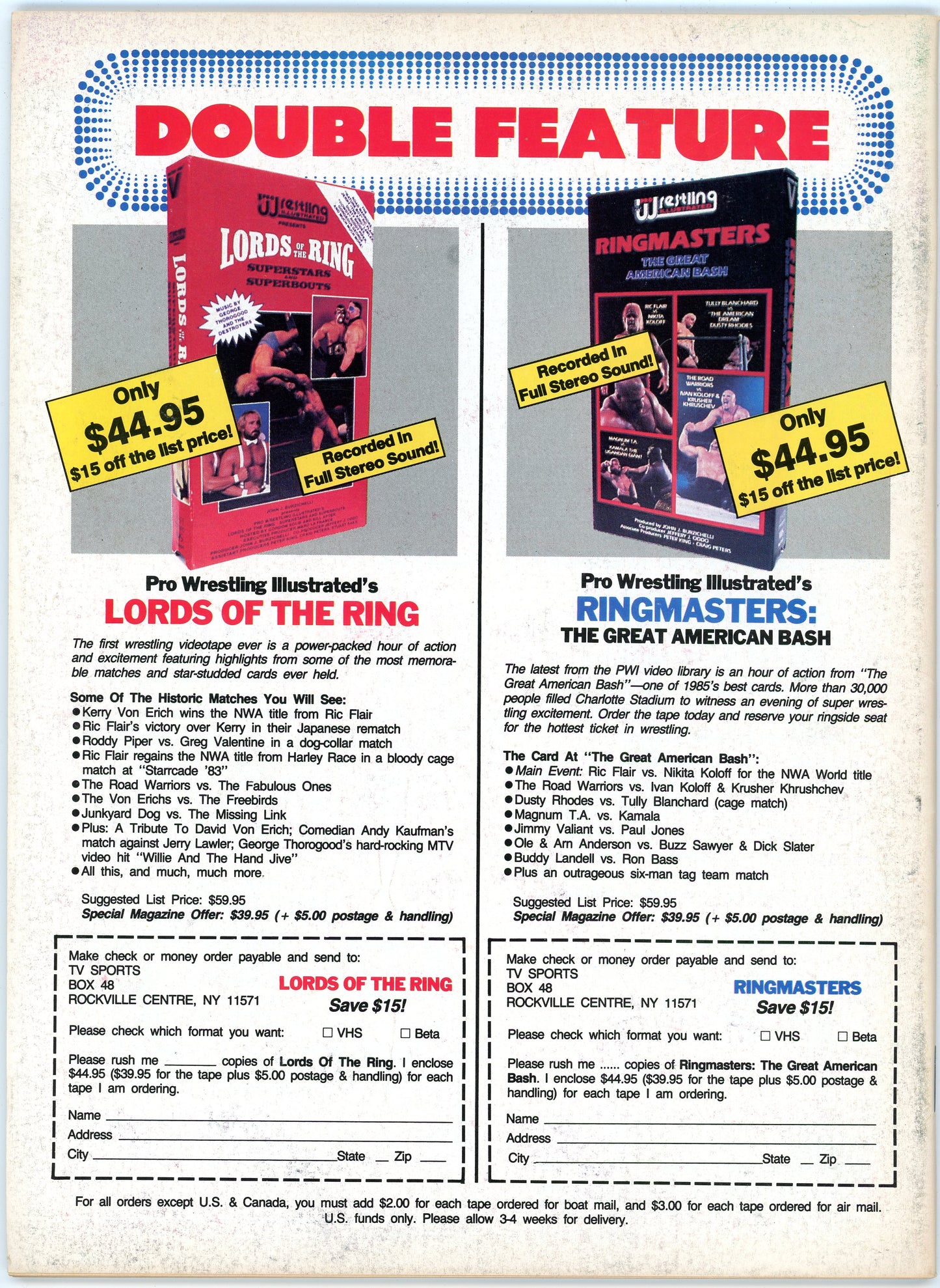 Pro Wrestling Illustrated Vintage Magazine (November, 1987) Nikita Koloff