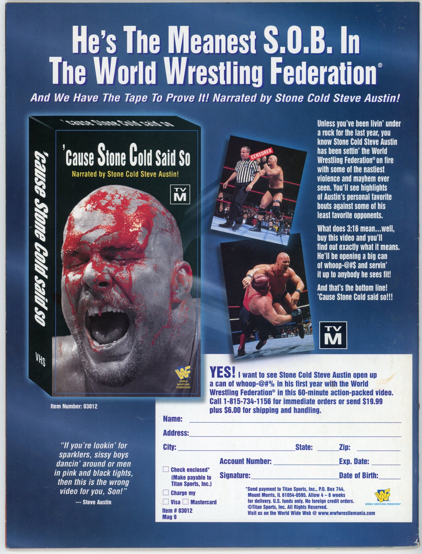 WWF WWE Raw Vintage Wrestling Magazine (September/October 1997) "Stone Cold" Steve Austin Cover