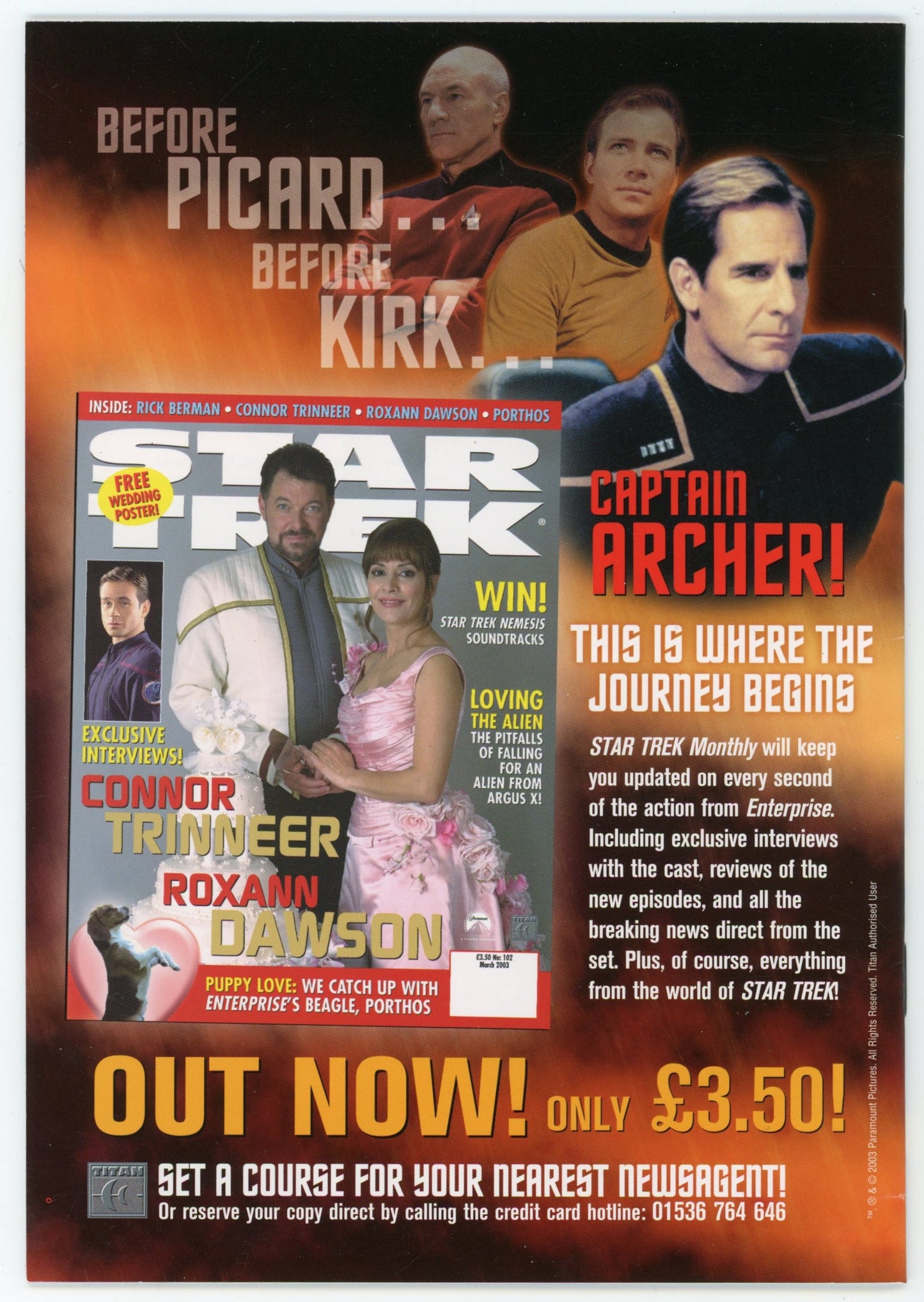 Star Trek Explorer Official UK Star Trek Fan Club Vintage Magazine Issue 1 (2003) Patrick Stewart Cover