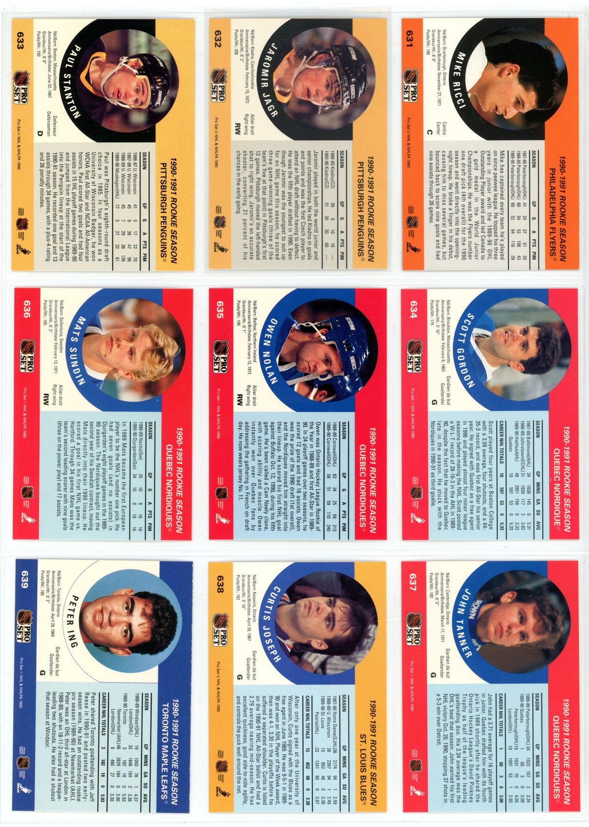 1990/91 NHL Pro Set Hockey Card Complete Set (705 Cards)