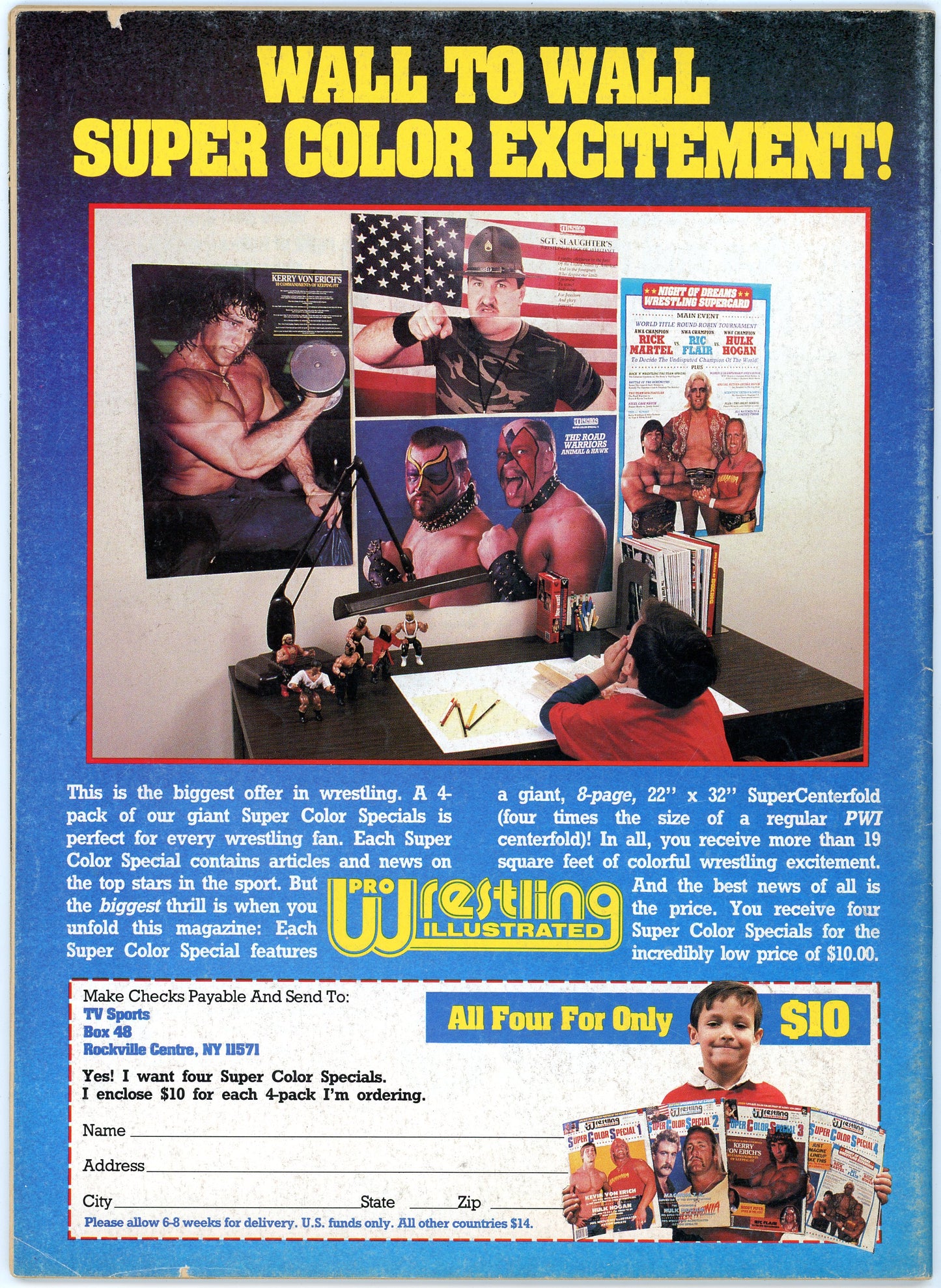 Sports Review Wrestling Vintage Magazine (April, 1987) 1986 Year in Pictures Issue