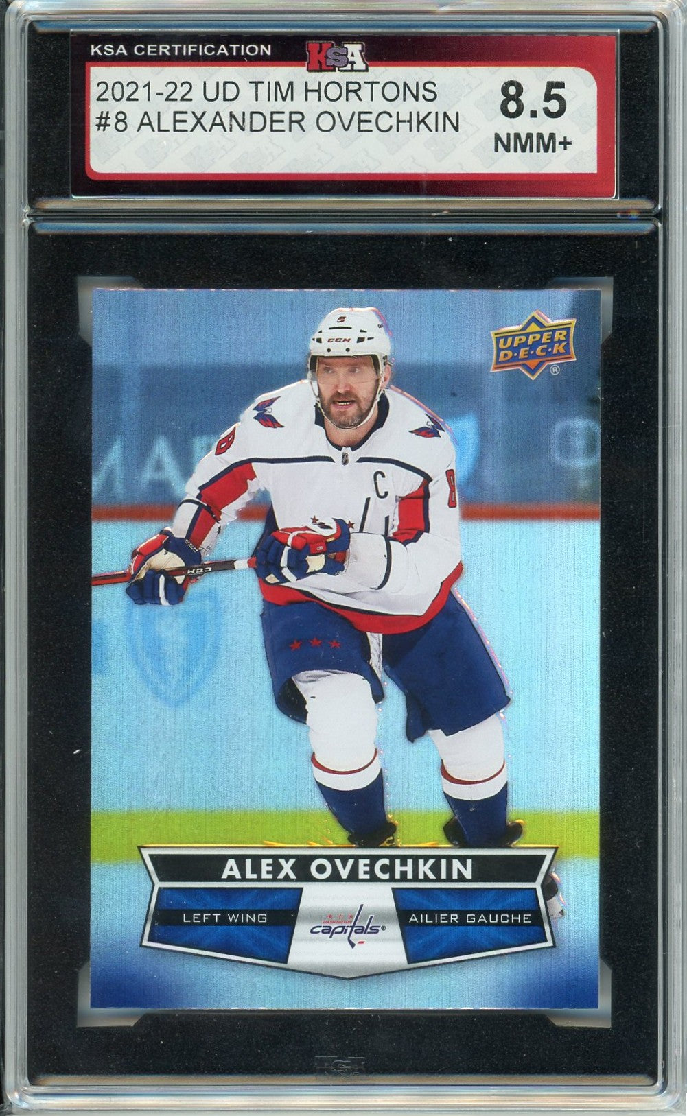 2021/22 Upper Deck Tim Hortons Alexander Ovechkin Graded Card #8 KSA 8.5