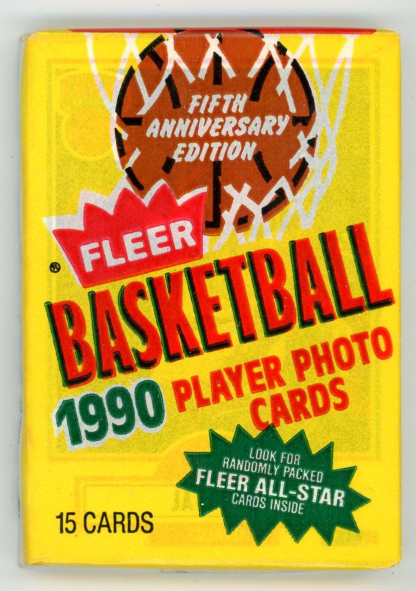 1990 Fleer NBA Basketball Trading Card Wax Pack (15 Cards)