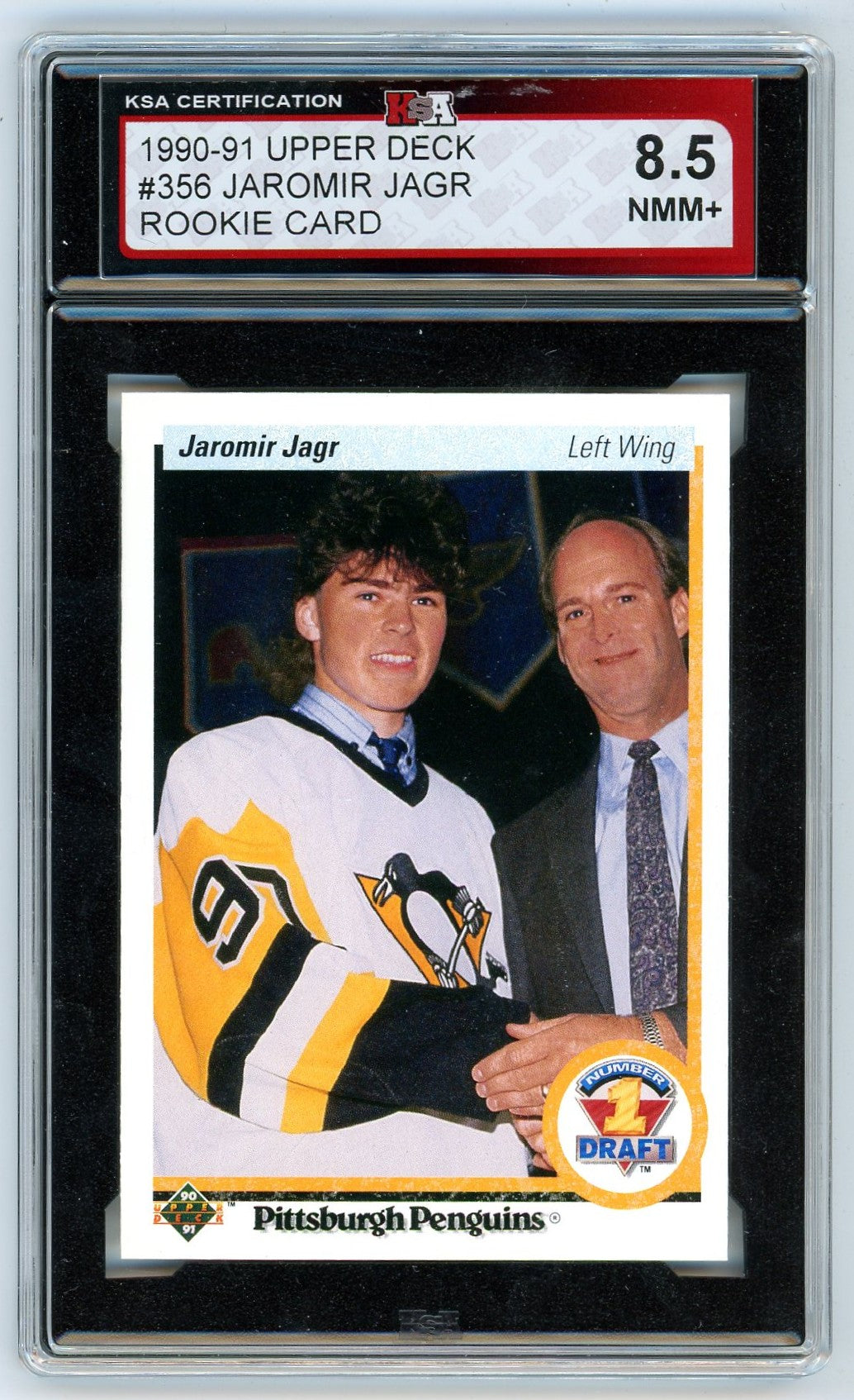 1990/91 Upper Deck Jaromir Jagr Graded Rookie Card #356 KSA 8.5