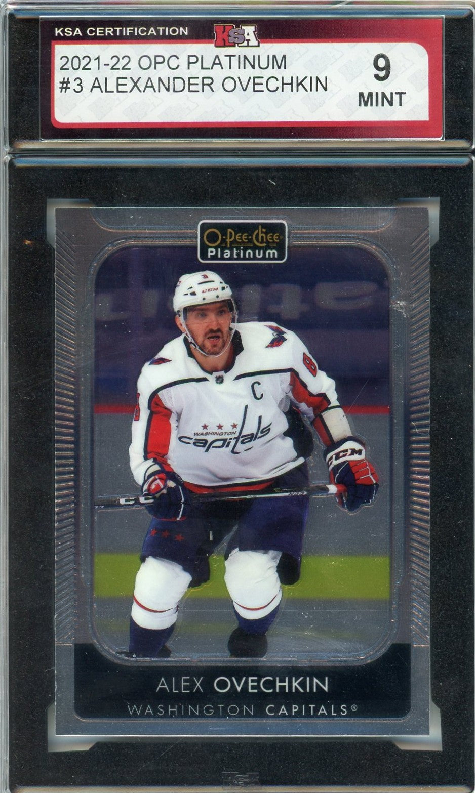 2021/22 OPC O-Pee-Chee Platinum Alexander Ovechkin Graded Card #3 KSA 9