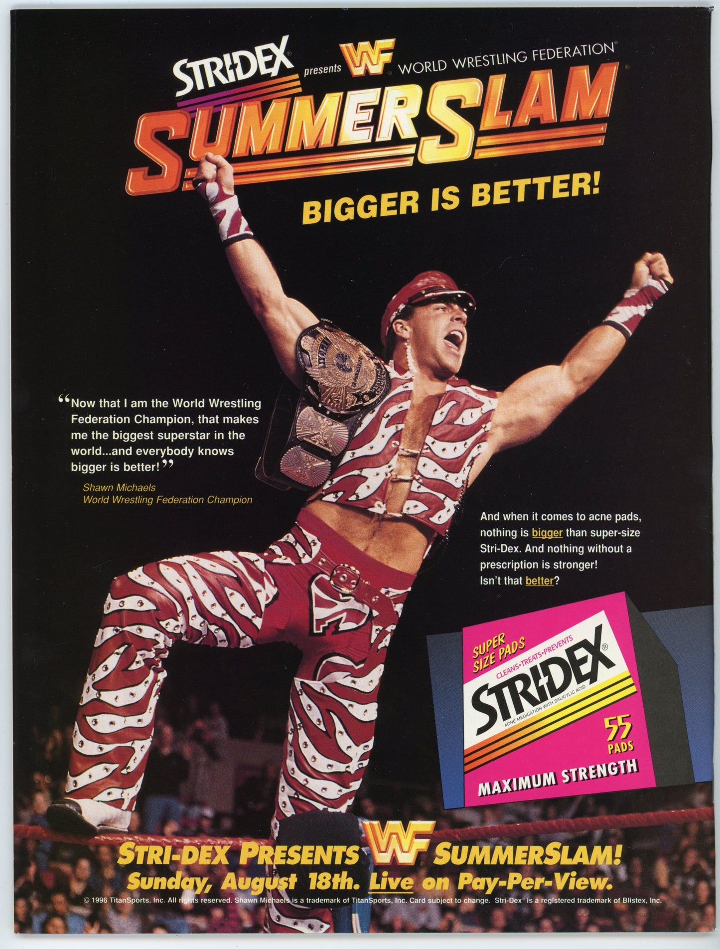 WWF WWE Vintage Wrestling Magazine (August 1996) Marc Mero / Sable Cover