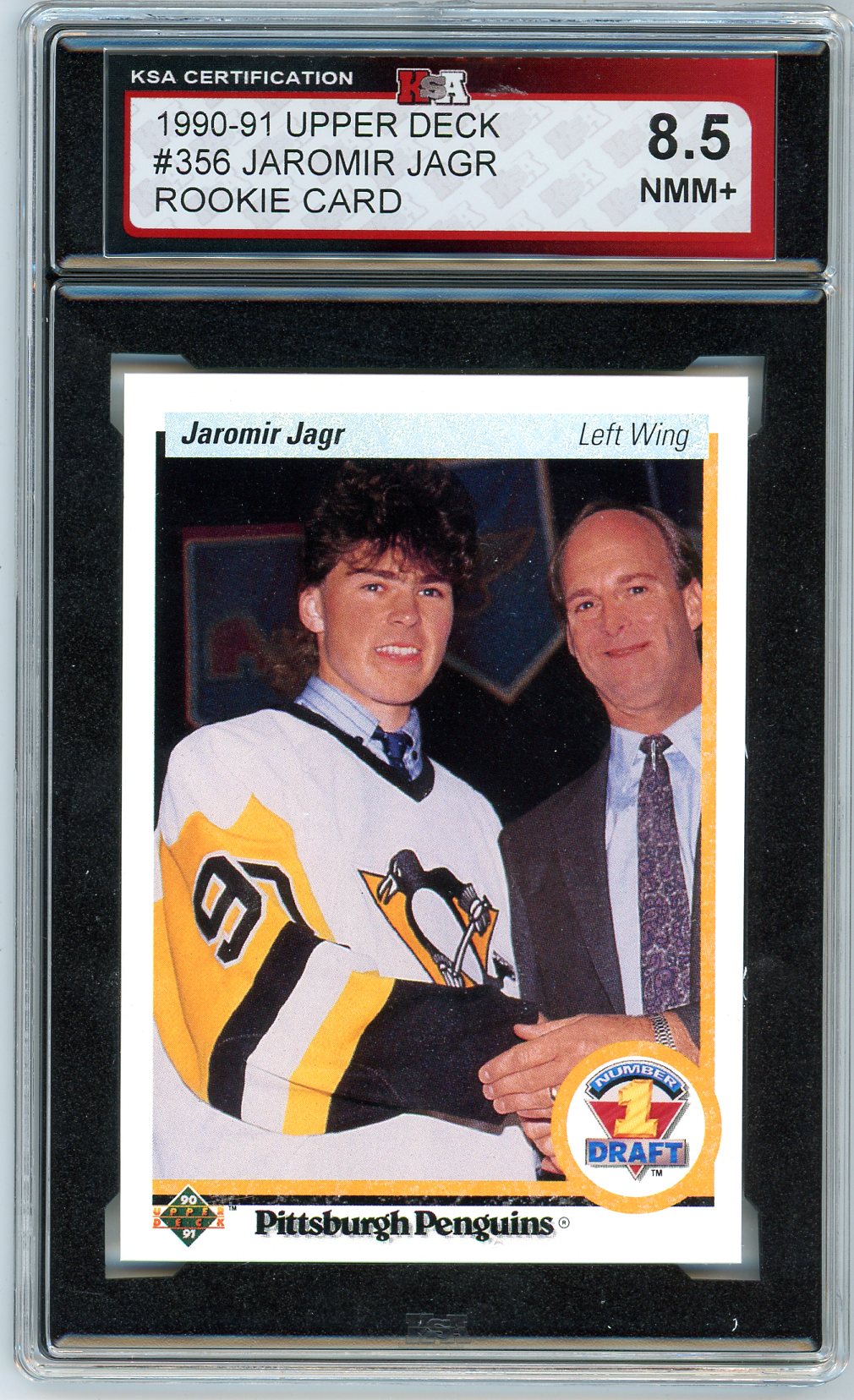 1990/91 Upper Deck Jaromir Jagr #356 Graded Hockey Rookie Card KSA 8.5