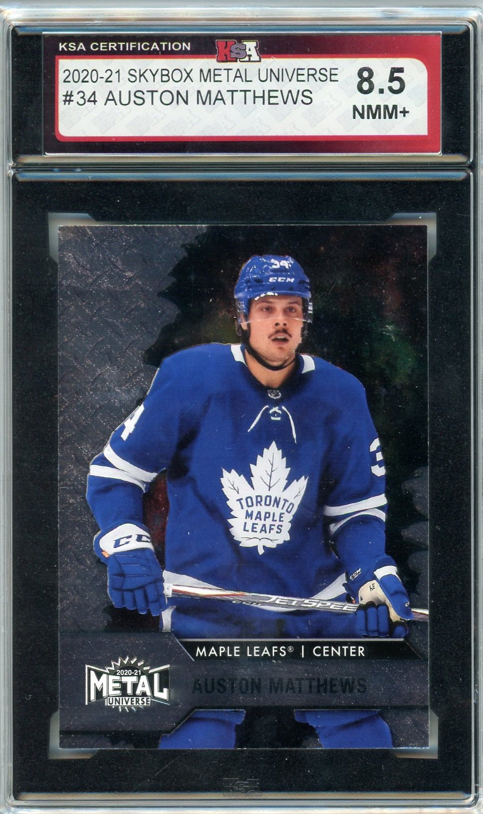 2020/21 Skybox Metal Universe Auston Matthews Graded Card KSA 8.5
