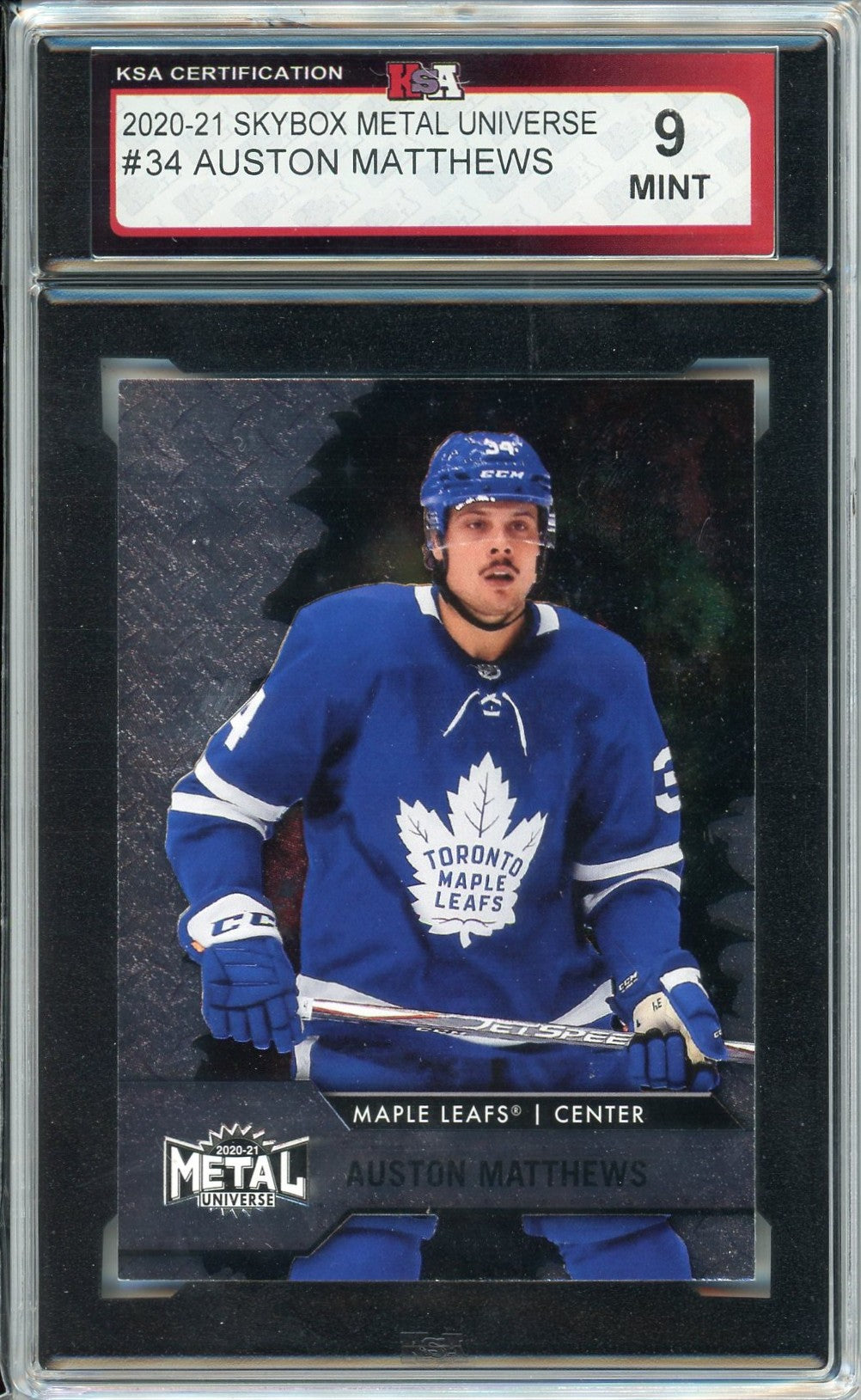 2020/21 Skybox Metal Universe Auston Matthews #34 Graded Card KSA 9