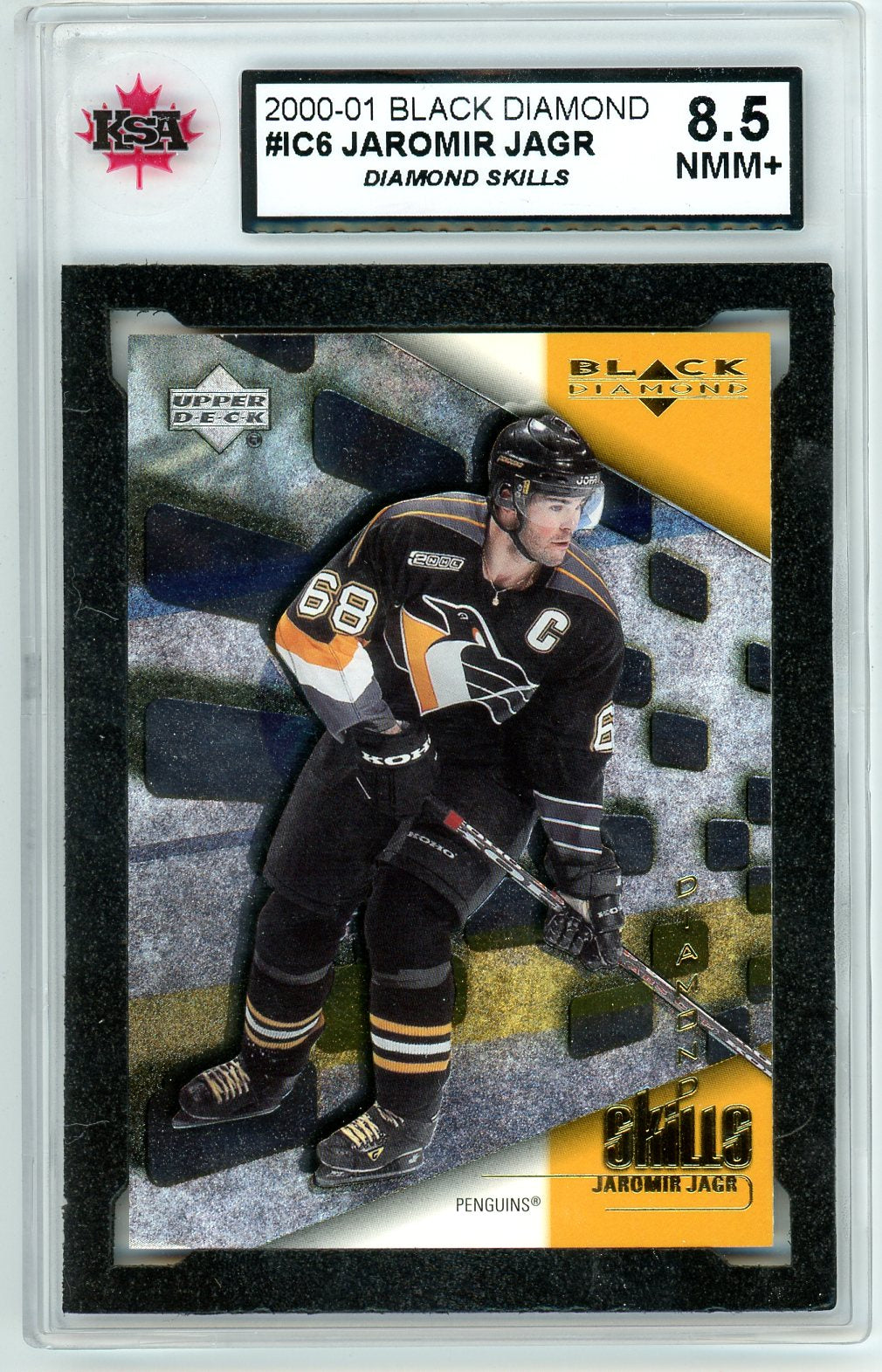 2000/01 Upper Deck Black Diamond Jaromir Jagr Graded Card #IC6 KSA 8.5