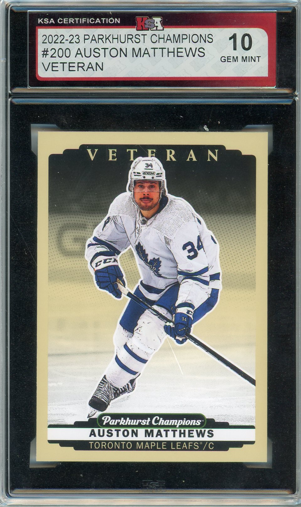 2022/23 Parkhurst Champions Auston Matthews Veteran Graded Card #200 KSA 10