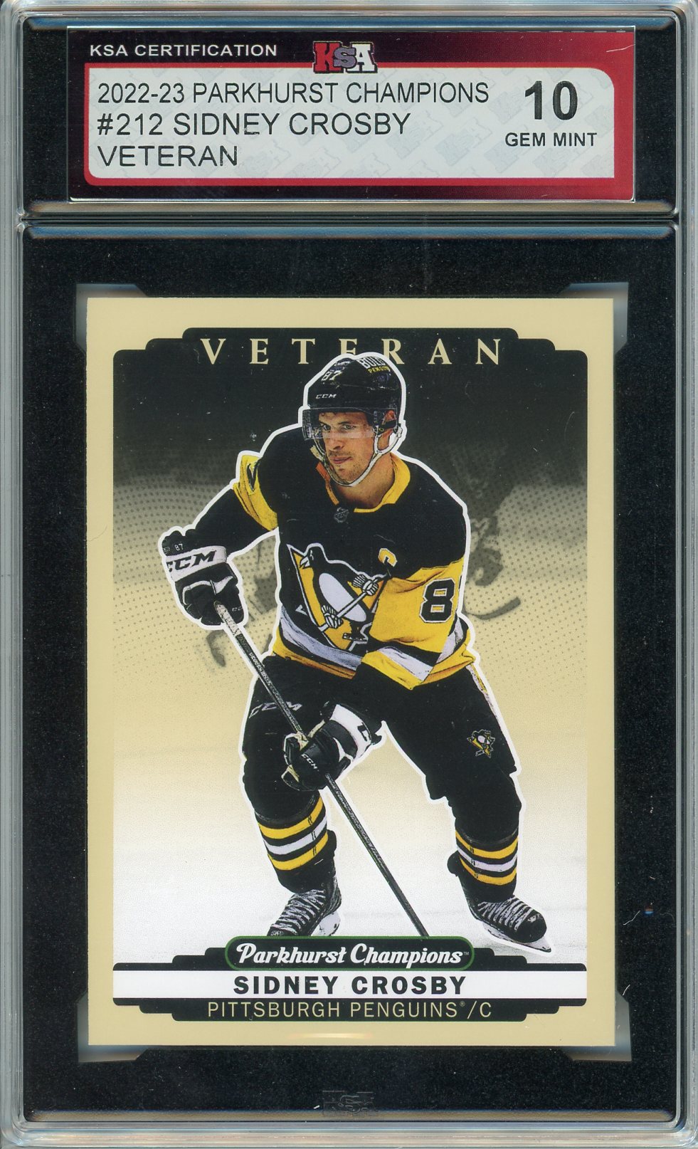 2022/23 Parkhurst Champions Sidney Crosby Veteran Graded Card KSA 10