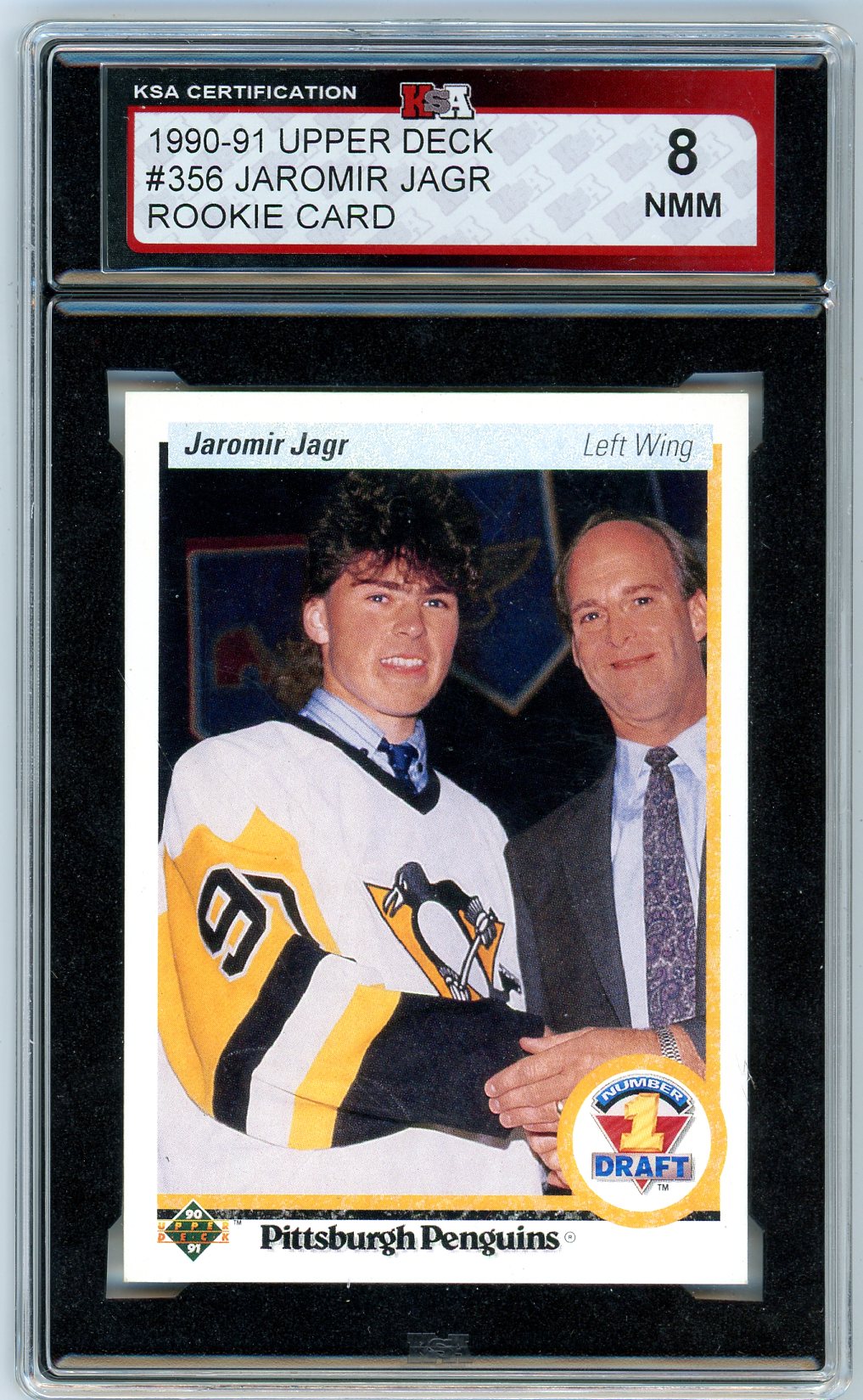 1990/91 Upper Deck Jaromir Jagr Graded Rookie Card KSA 8