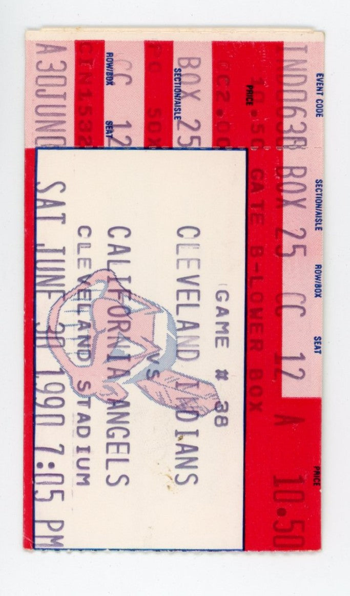Cleveland Indians vs. California Angels Ticket Stub Cleveland Stadium (Cleveland, 1990)