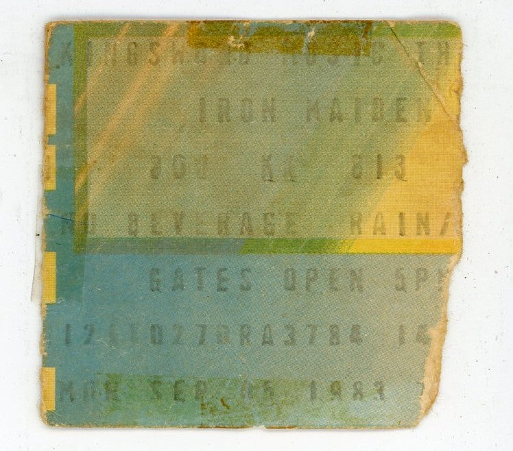 Iron Maiden Vintage Concert Ticket Stub Kingswood Music Theatre (Toronto, 1983)