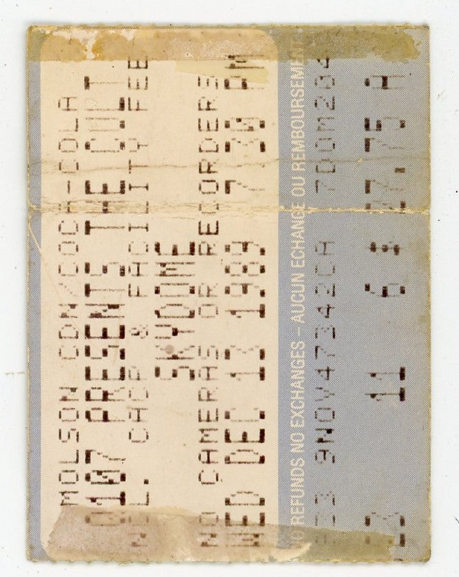 The Cult Vintage Concert Ticket Stub Skydome (Toronto, 1989)