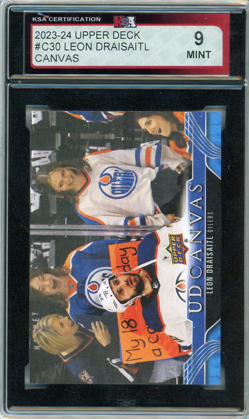 2023/24 Upper Deck Leon Draisaitl Canvas Graded Card #C30 KSA 9