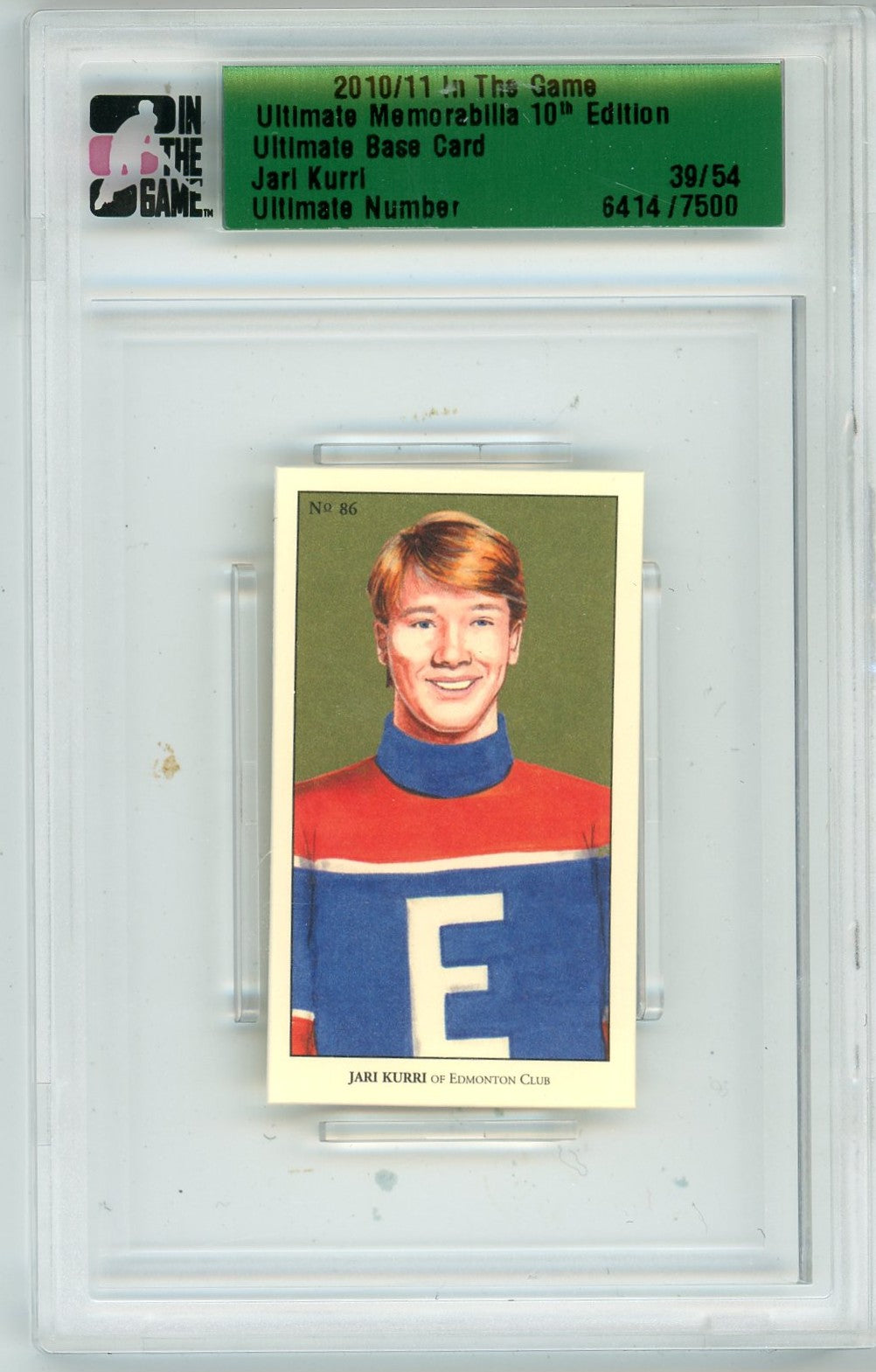 2010/11 In The Game Jari Kurri Ultimate Memorabilia 10th Edition Graded Card