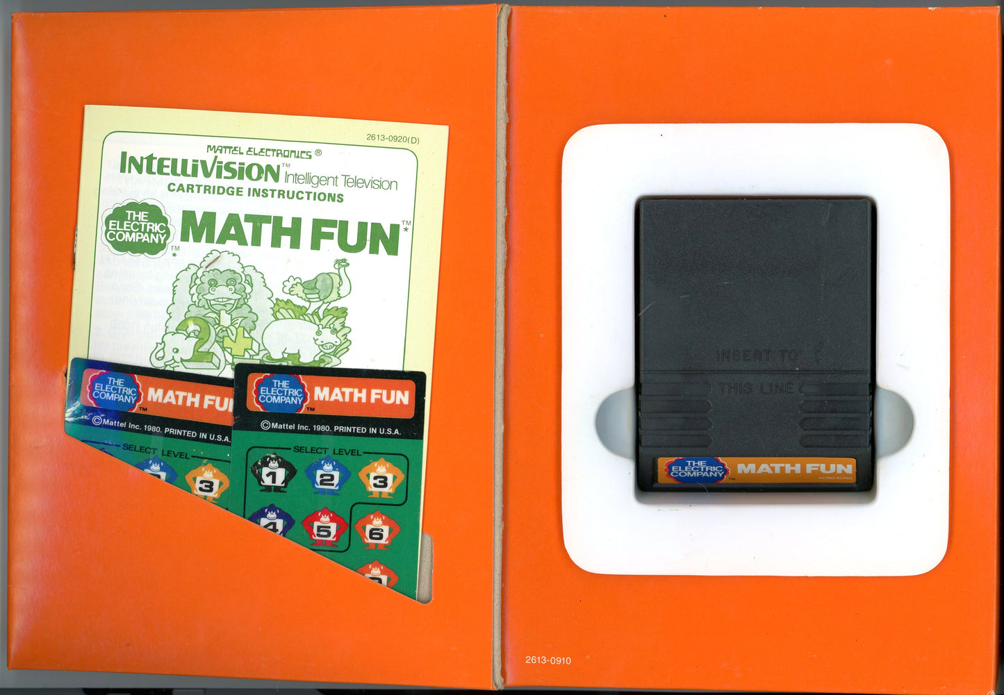 1979 Mattel Electronics The Electric Company Math Fun Intellivision Video Game Cartridge in Box