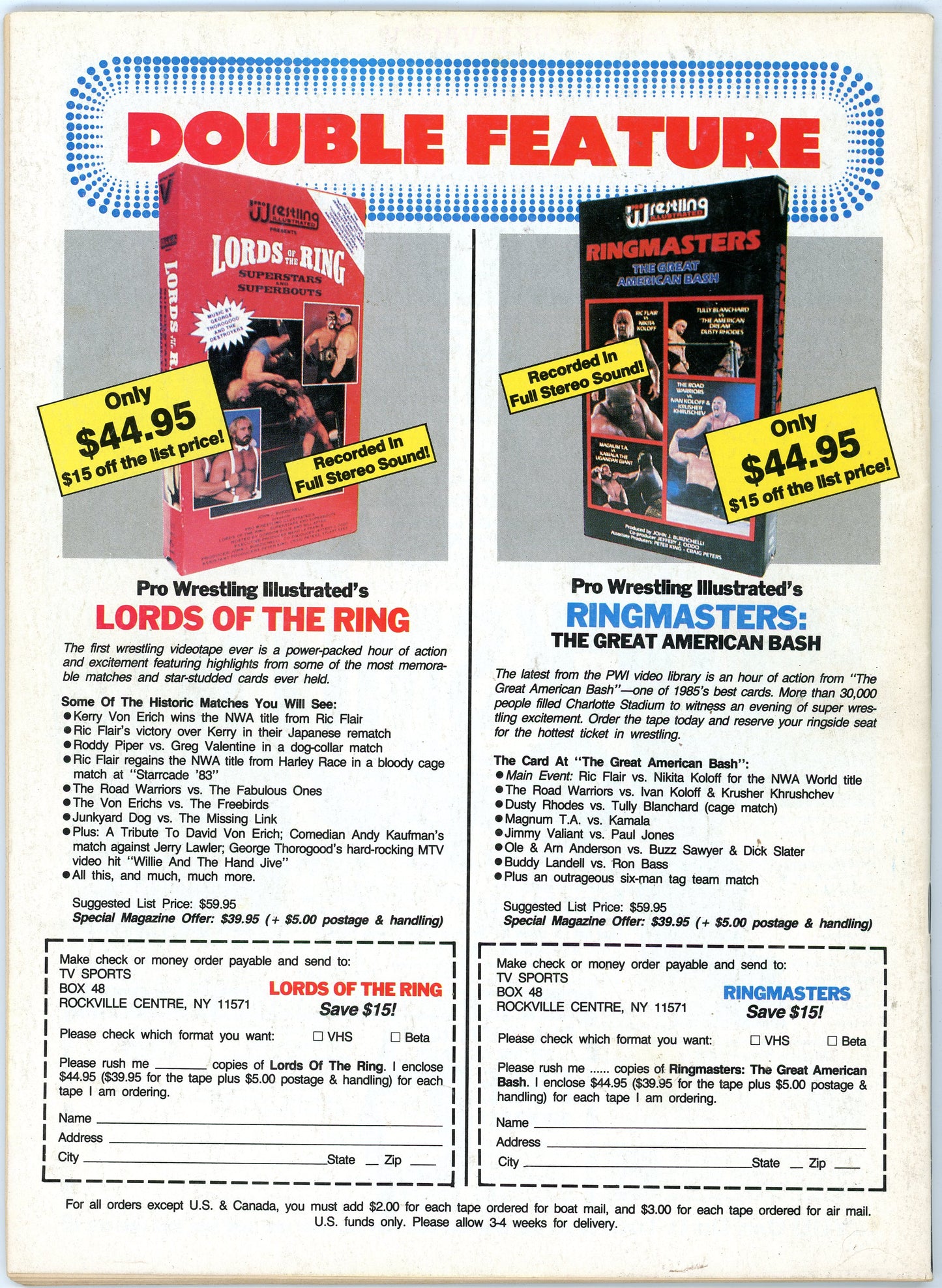 Sports Review Wrestling Vintage Magazine (January, 1987) Russian Invasion