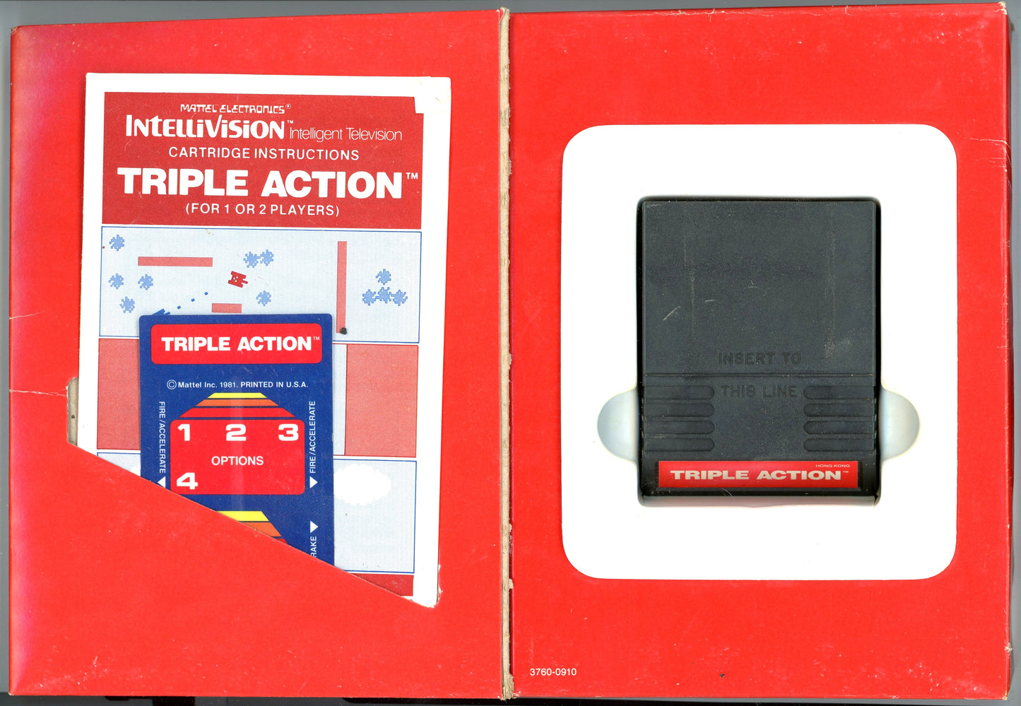 1981 Mattel Electronics Triple Action Intellivision Video Game Cartridge in Box
