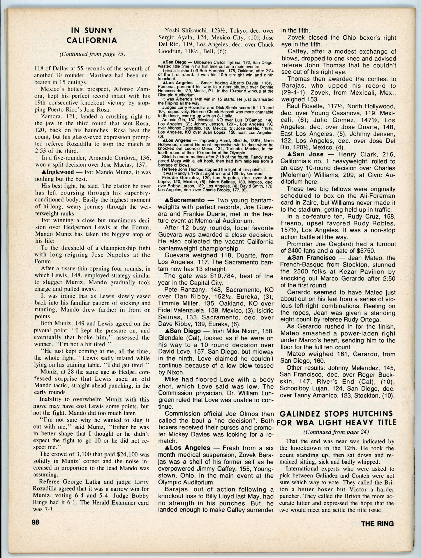 The Ring Vintage Boxing Magazine (March 1975) Fighter of the Year