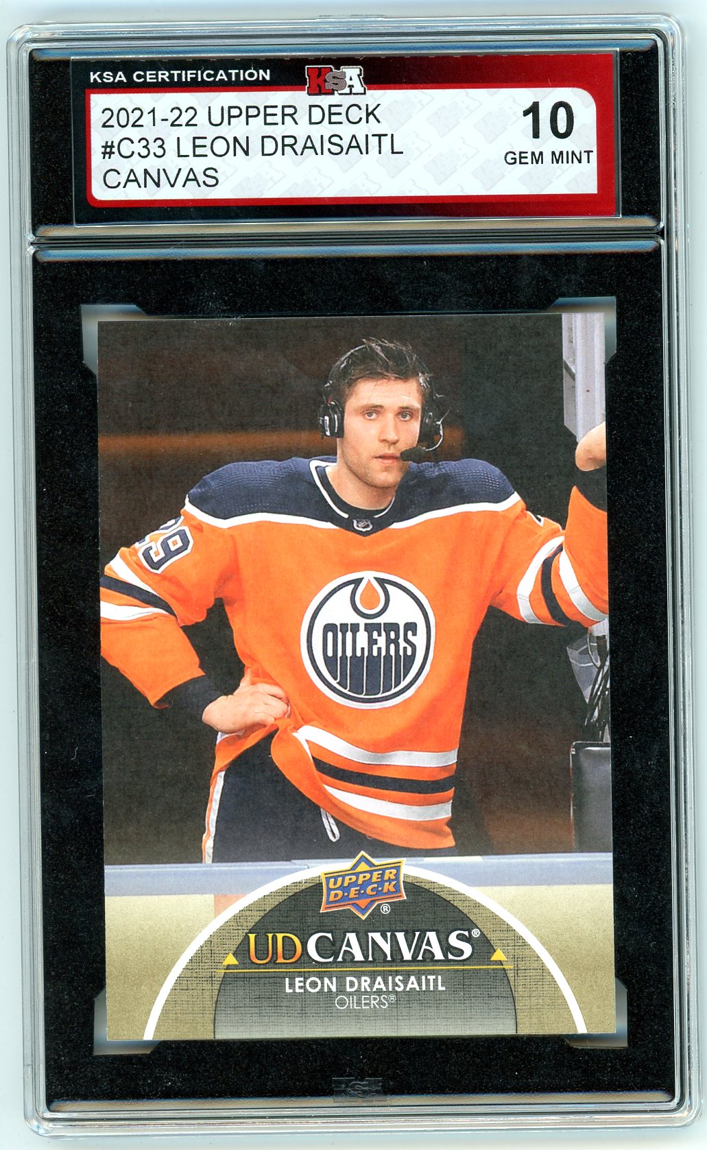2021/22 Upper Deck Canvas Leon Draisaitl Graded Card #C33 KSA 10