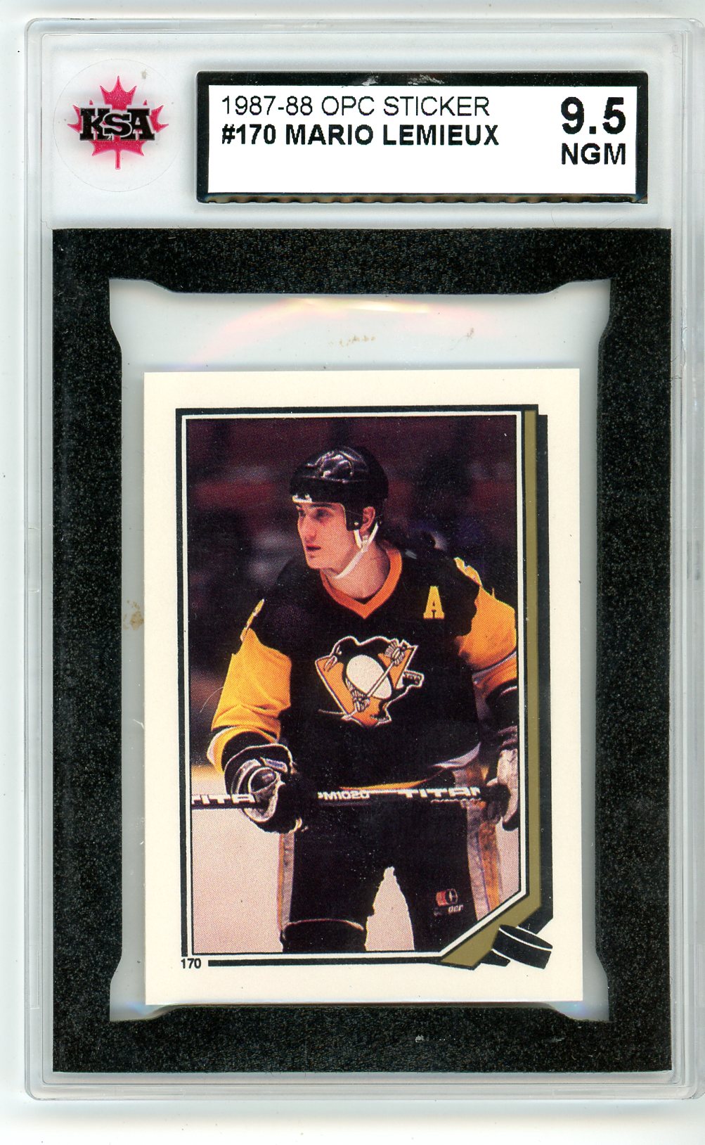 1987/88 OPC O-Pee-Chee Mario Lemieux Graded Card #170 KSA 9.5