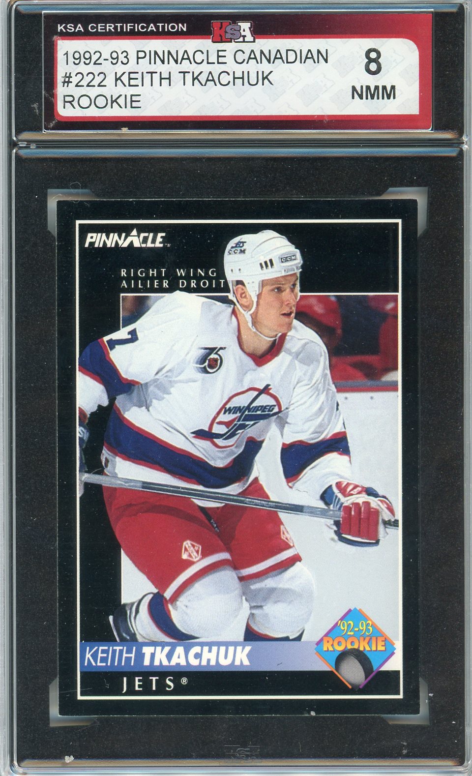 1992/93 Pinnacle Canadian Keith Tkachuk Graded Rookie Card #222 KSA 8