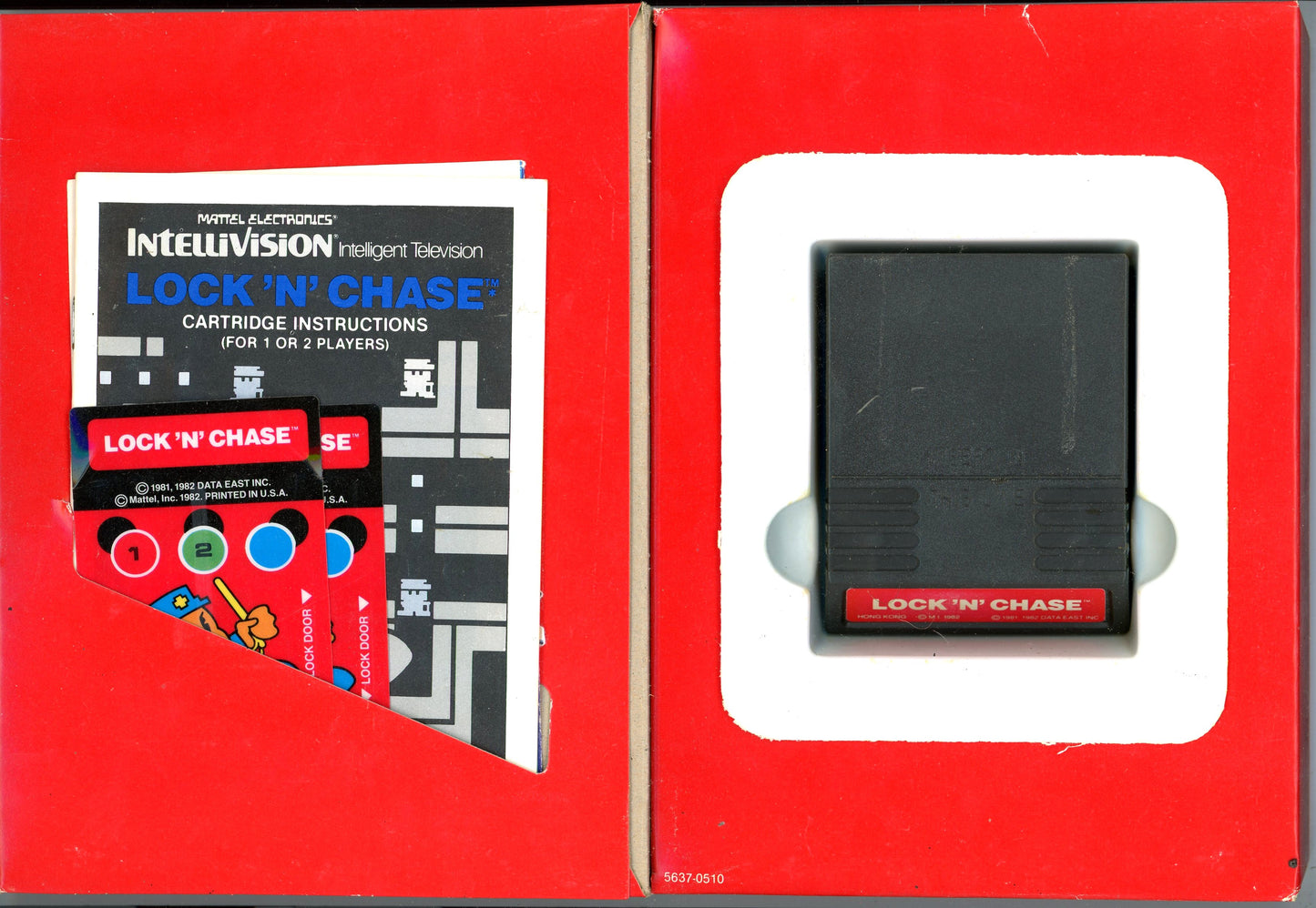 1982 Mattel Electronics Lock 'N' Chase Intellivision Video Game Cartridge in Box