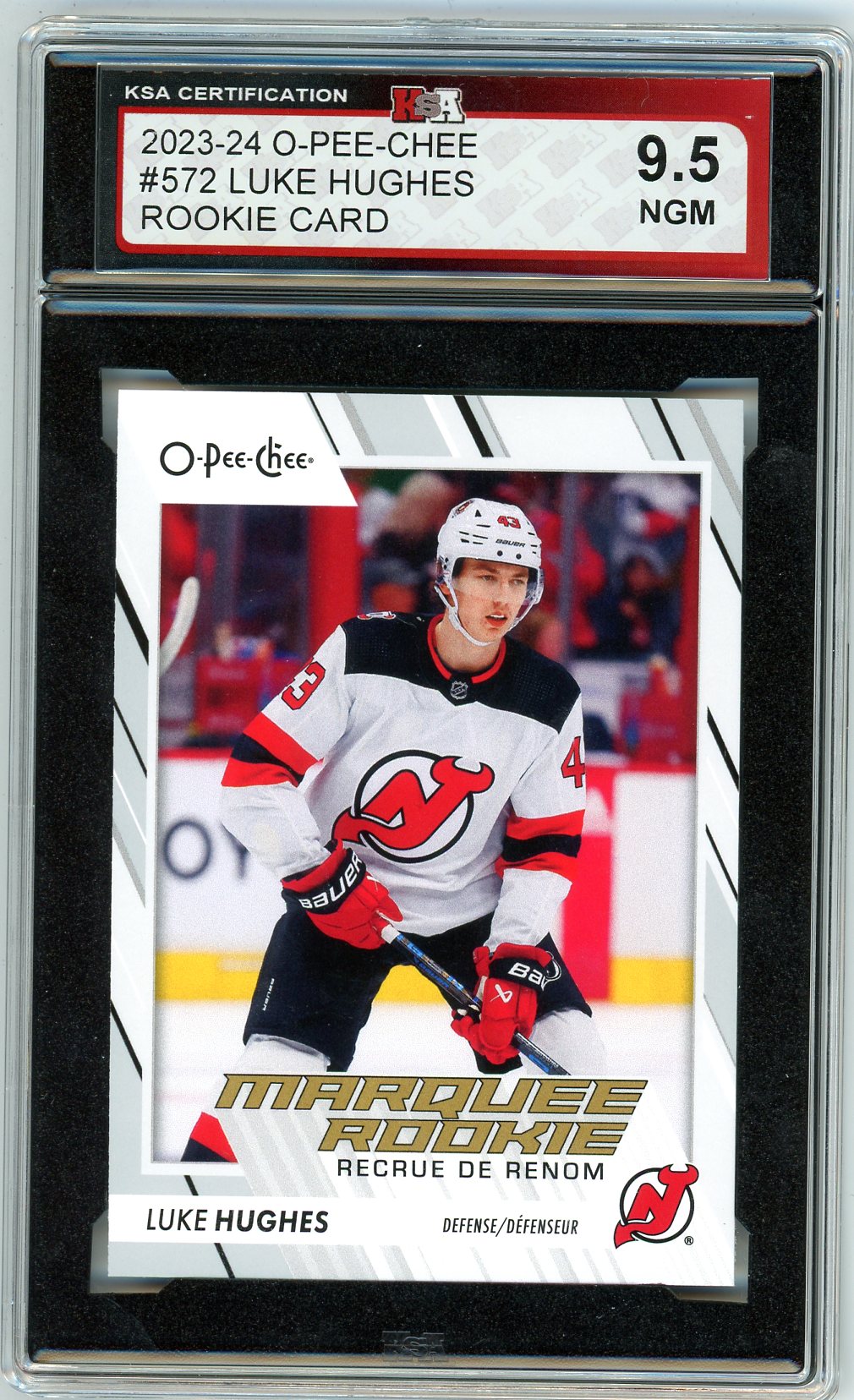 2023/24 OPC O-Pee-Chee Luke Hughes Graded Rookie Card #572 KSA 9.5