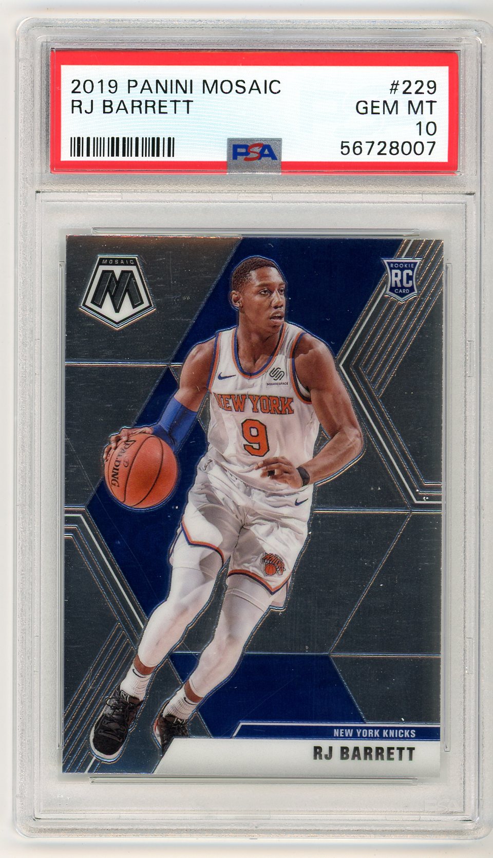 2019 Panini Mosaic RJ Barrett Graded Rookie Card PSA 10