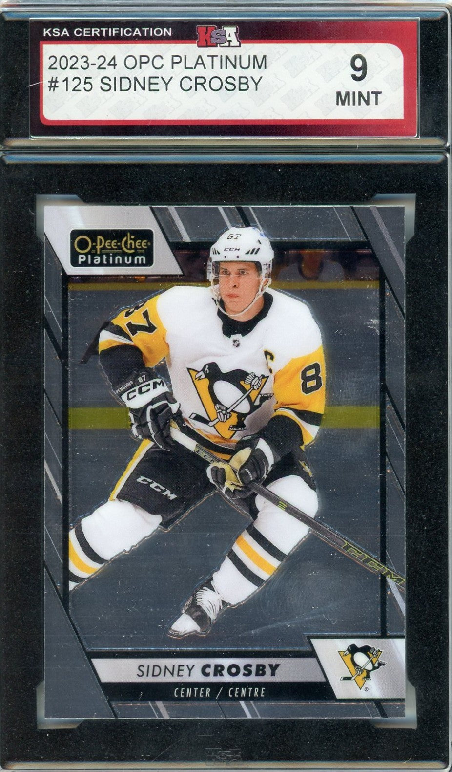2023/24 OPC O-Pee-Chee Platinum Sidney Crosby Graded Card #125 KSA 9