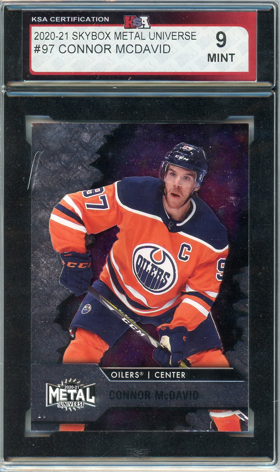 2020/21 Skybox Metal Universe Connor McDavid Graded Card #97 KSA 9