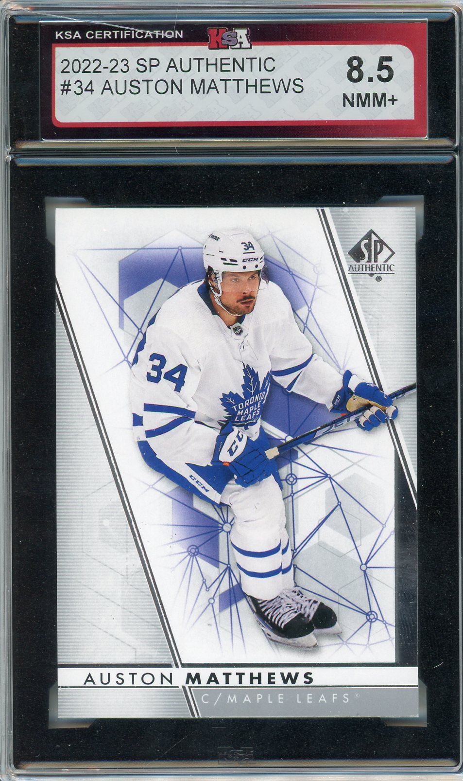 2022/23 UD SP Authentic Auston Matthews Graded Card #34 KSA 8.5