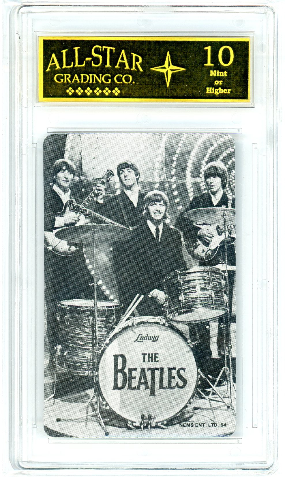 1964 NEMS Enterprises Ltd. The Beatles Rare Playing Card Graded ASG 10